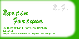 martin fortuna business card